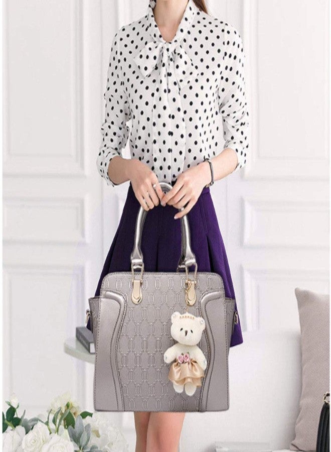 FiveloveTwo Women Ladies 4Pcs Handbag Set Tote Satchel Shoulder Bag PU Top Handle Bag Purse Clutch Card Holder - Image 3