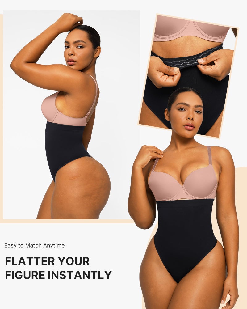 SHAPELLX Shapewear Tummy Control Womens Plus Size Compression Shapewear Seamless Waist Slimmer Underwear Panty Black - Image 3