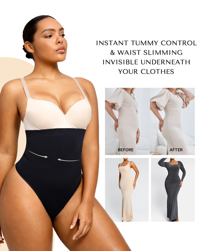 SHAPELLX Shapewear Tummy Control Womens Plus Size Compression Shapewear Seamless Waist Slimmer Underwear Panty Black - Image 5