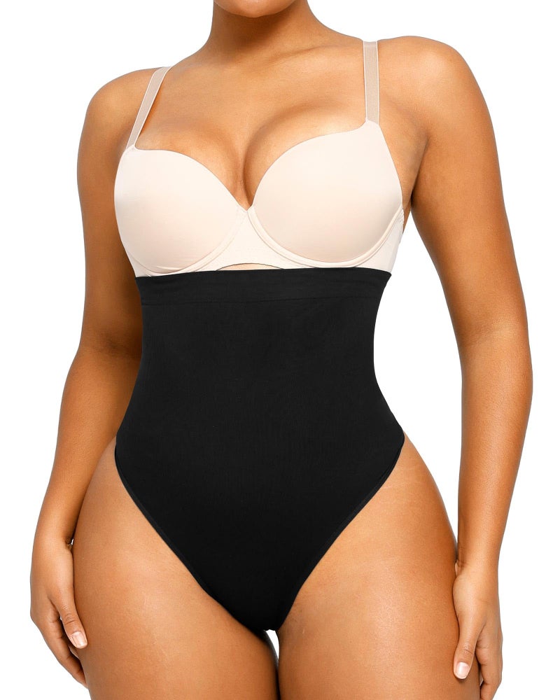 SHAPELLX Shapewear Tummy Control Womens Plus Size Compression Shapewear Seamless Waist Slimmer Underwear Panty Black - Image 1