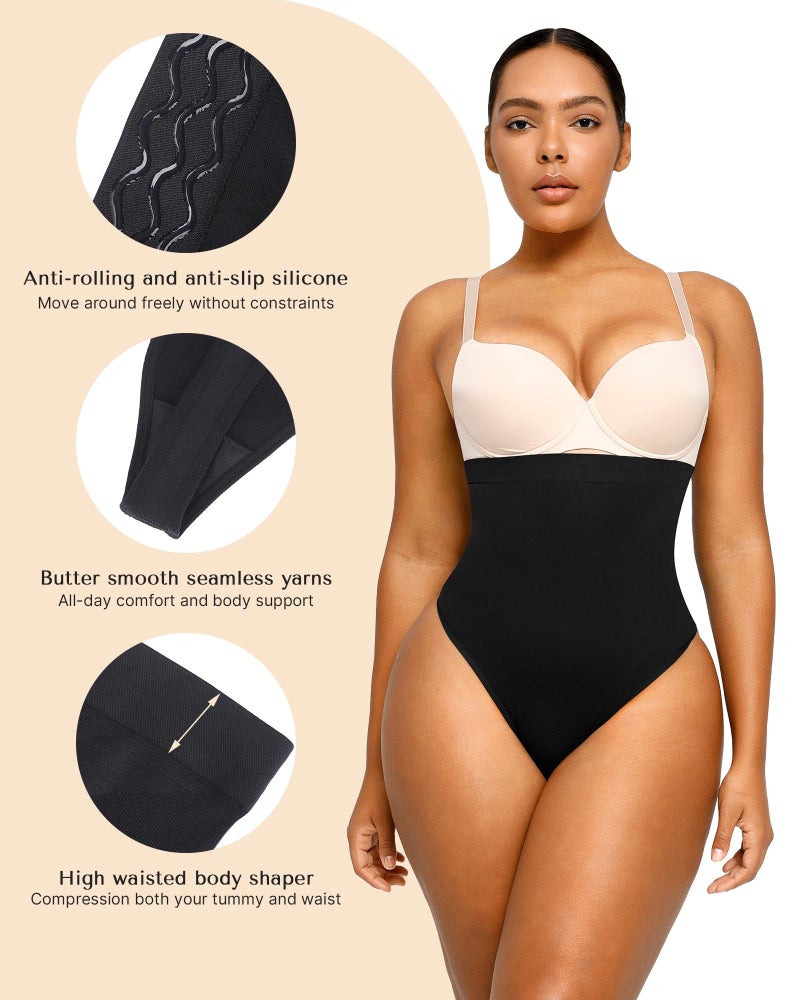 SHAPELLX Shapewear Tummy Control Womens Plus Size Compression Shapewear Seamless Waist Slimmer Underwear Panty Black - Image 2