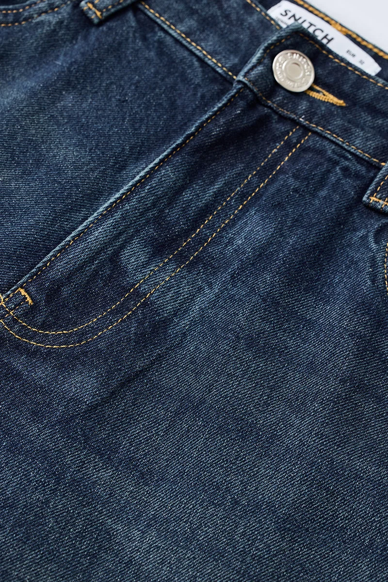 SNITCH Blue Washed Baggy Jeans for Men | Best Price UAE