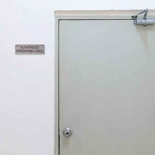 SBLABELS Authorized Personnel Only Indoor Easy Adhesive Mount Door and Wall Sign for Restaurants and Small Businesses 3" x 9" - Ash Grey - Image 2