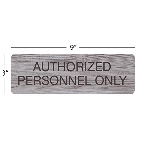 SBLABELS Authorized Personnel Only Indoor Easy Adhesive Mount Door and Wall Sign for Restaurants and Small Businesses 3" x 9" - Ash Grey - Image 3