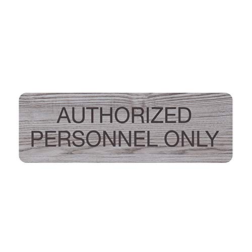 SBLABELS Authorized Personnel Only Indoor Easy Adhesive Mount Door and Wall Sign for Restaurants and Small Businesses 3" x 9" - Ash Grey - Image 4