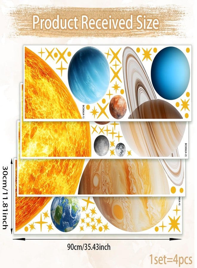 Ladinimo Large Outer Space Wall Decals，Solar System Outer Space Planets Peel and Stick Art Decals，Space Themed Wall Decal，for Toddler Boy Room, Astronomy Large Boy Decor. - Image 3