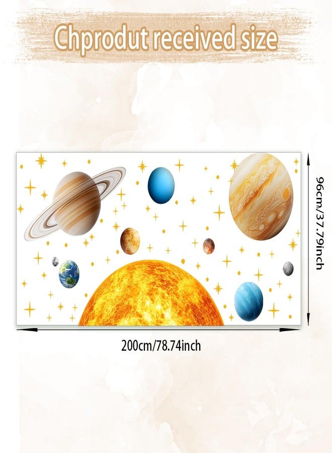 Ladinimo Large Outer Space Wall Decals，Solar System Outer Space Planets Peel and Stick Art Decals，Space Themed Wall Decal，for Toddler Boy Room, Astronomy Large Boy Decor. - Image 2