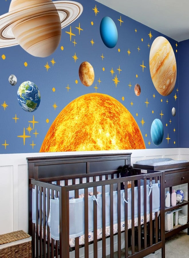 Ladinimo Large Outer Space Wall Decals，Solar System Outer Space Planets Peel and Stick Art Decals，Space Themed Wall Decal，for Toddler Boy Room, Astronomy Large Boy Decor. - Image 5