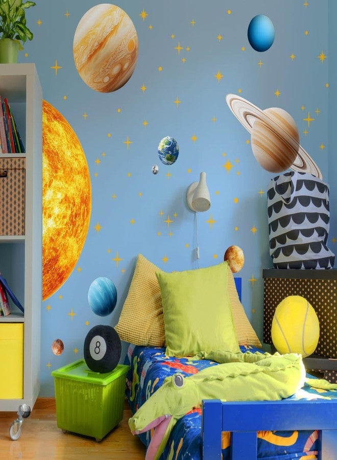 Ladinimo Large Outer Space Wall Decals，Solar System Outer Space Planets Peel and Stick Art Decals，Space Themed Wall Decal，for Toddler Boy Room, Astronomy Large Boy Decor. - Image 4
