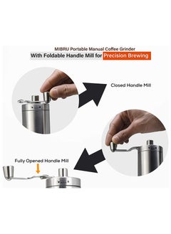 MIBRU Manual Coffee Grinder Portable Hand With Adjustable Setting Stainless Steel Mill For Drip Espresso Home  - Image 4
