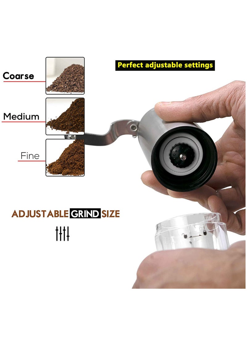 MIBRU - Manual Coffee Grinder Portable Hand With Adjustable Setting Stainless Steel Mill For Drip Espresso Home - Image 1