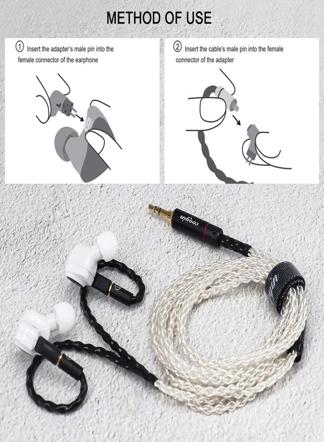 okcsc MMCX Female(Cable Side) to EXK (Earphone Side) Adaptor Work for MMCX Cable Connected to for Sony MDR EX1000 EX800 MDR7550 EX600 Earbuds Connector in Curved Shape Black - Image 5