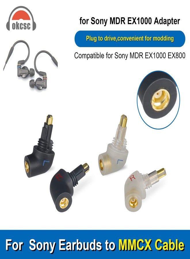 okcsc MMCX Female(Cable Side) to EXK (Earphone Side) Adaptor Work for MMCX Cable Connected to for Sony MDR EX1000 EX800 MDR7550 EX600 Earbuds Connector in Curved Shape Black - Image 3