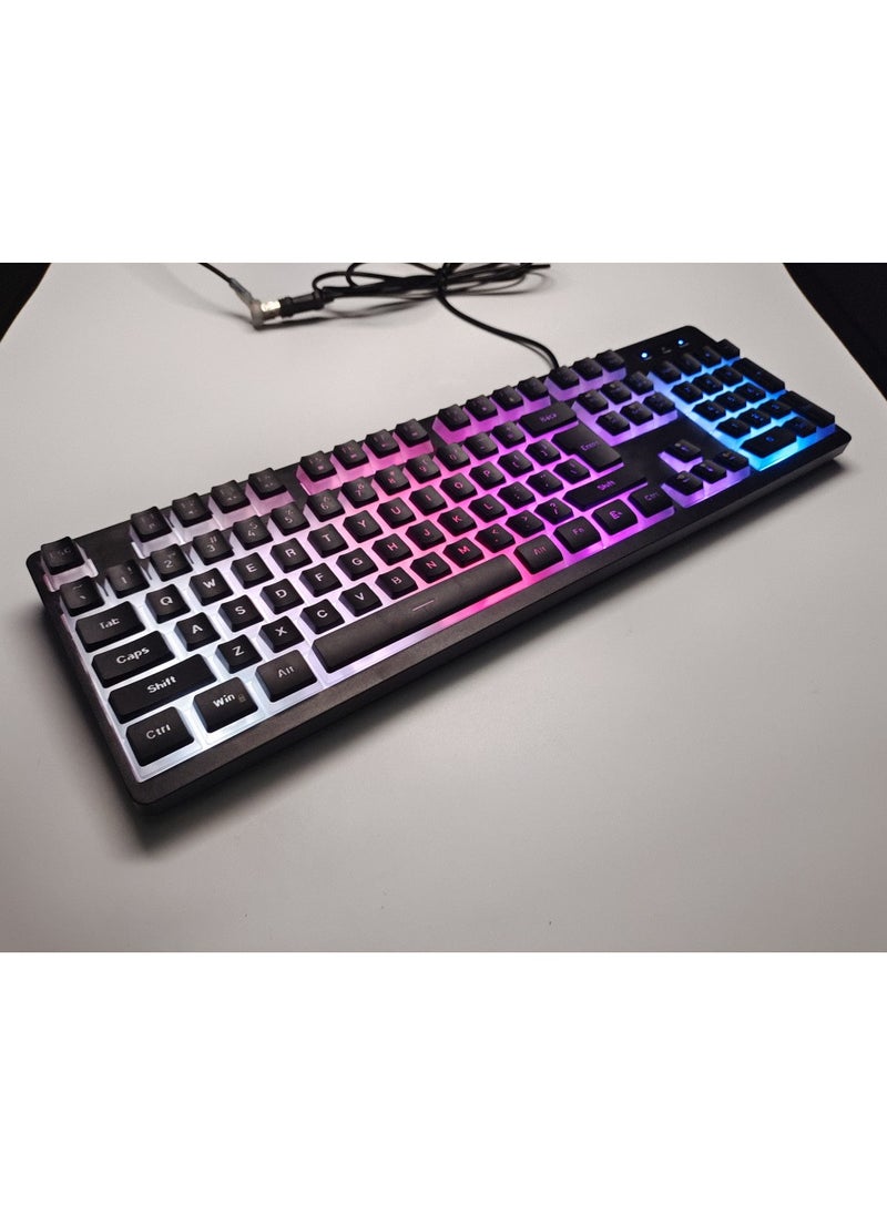 L200 Gaming Membrane Keyboard Pudding Keycap Wired RGB Backlight Manipulator Feel Computer Keyboard