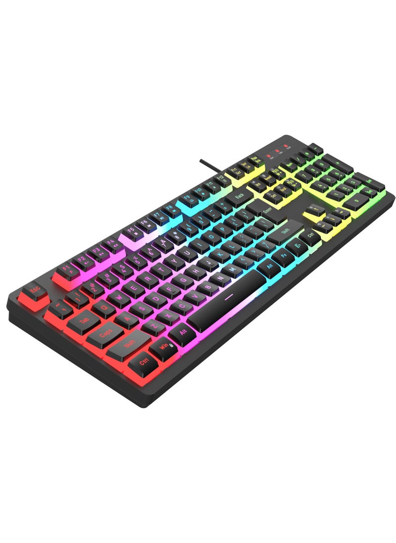 L200 Gaming Membrane Keyboard Pudding Keycap Wired RGB Backlight Manipulator Feel Computer Keyboard