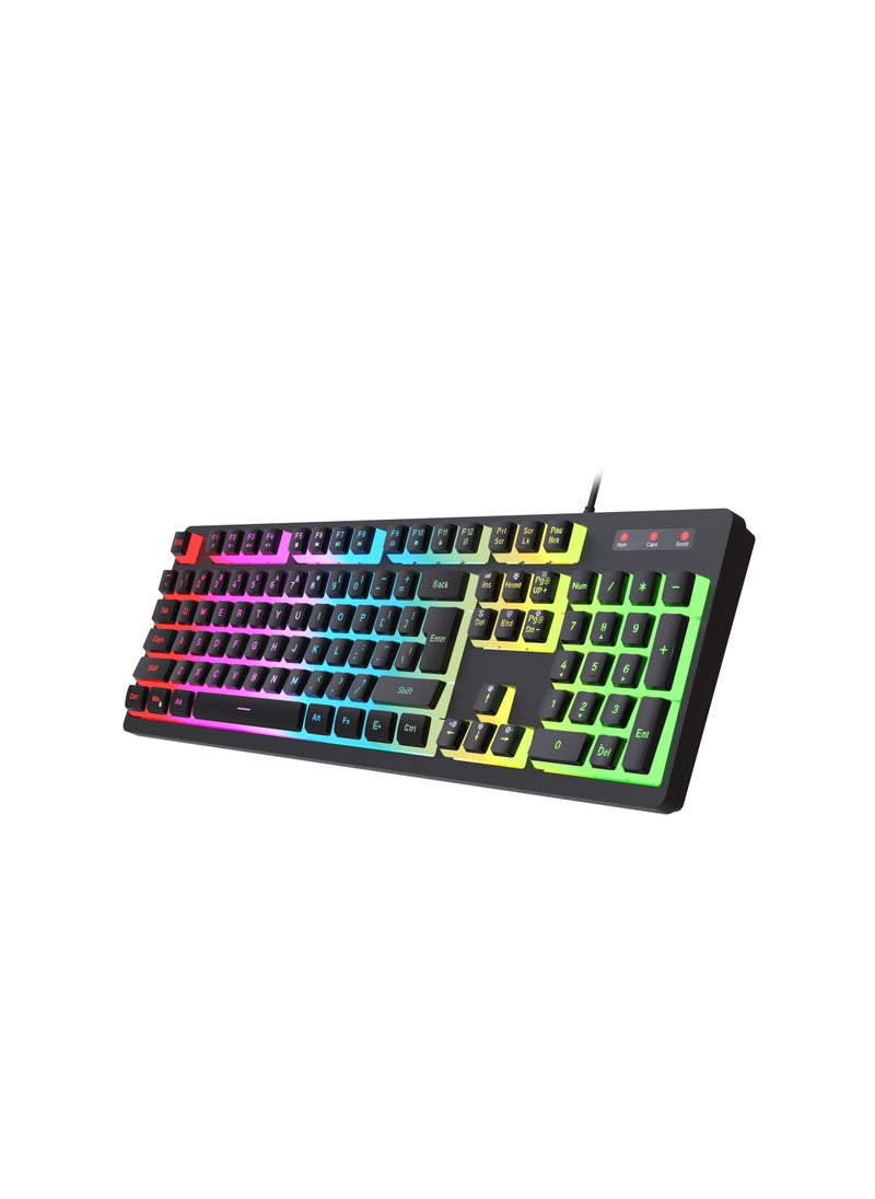 L200 Gaming Membrane Keyboard Pudding Keycap Wired RGB Backlight Manipulator Feel Computer Keyboard