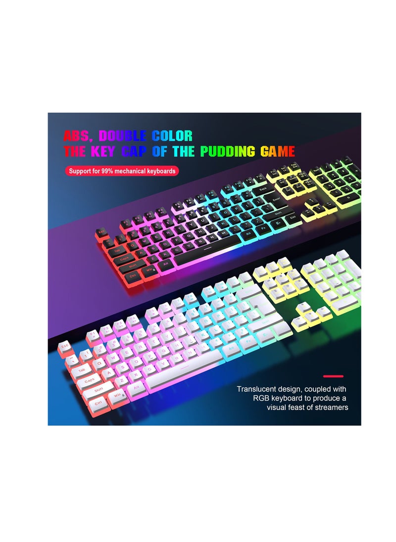 HXSJ L200 Gaming Membrane Keyboard Pudding Keycap Wired RGB Backlight Manipulator Feel Computer Keyboard  - Image 3
