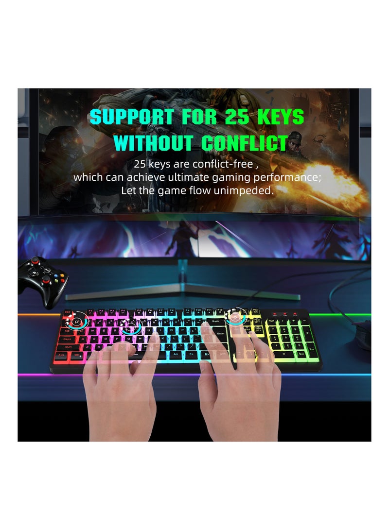 إتش إكس إس جيه L200 غشاء لوحة المفاتيح بودنغ Keycap سلكي RGB الخلفية مناور يشعر لوحة مفاتيح الكمبيوتر - Image 3