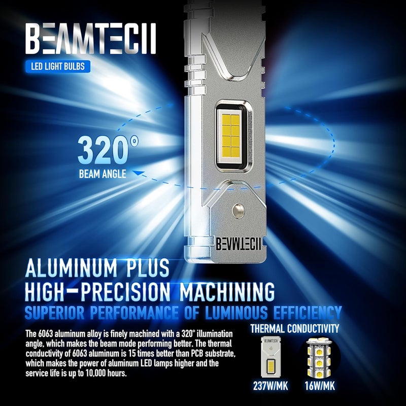 BEAMTECH H1 Led Fog Light Bulb,1:1 Mini Size 16 Upgraded Chips Extremely Super Bright 2800 Lumens 6500K Xenon White(Pack of 2) - Image 4
