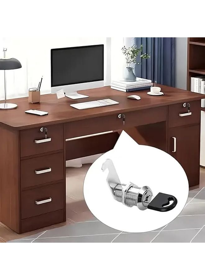 10 قطعة من أقفال الكامة سبيكة الزنك 30 ملم أقفال خزانة الباب الثقيلة بمفتاح واحد - Image 5