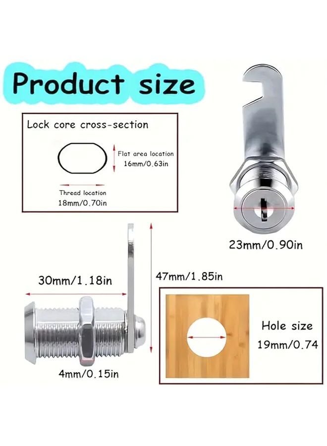 10 قطعة من أقفال الكامة سبيكة الزنك 30 ملم أقفال خزانة الباب الثقيلة بمفتاح واحد - Image 4