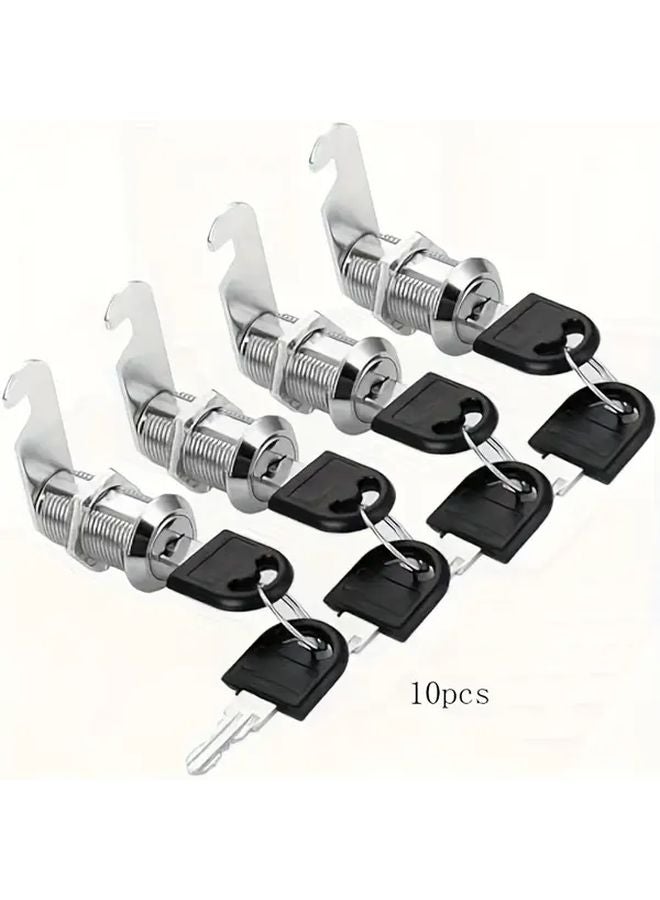 10 قطعة من أقفال الكامة سبيكة الزنك 30 ملم أقفال خزانة الباب الثقيلة بمفتاح واحد - Image 1