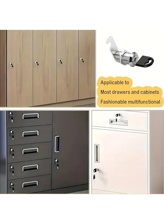 10 قطعة من أقفال الكامة سبيكة الزنك 30 ملم أقفال خزانة الباب الثقيلة بمفتاح واحد - Image 2