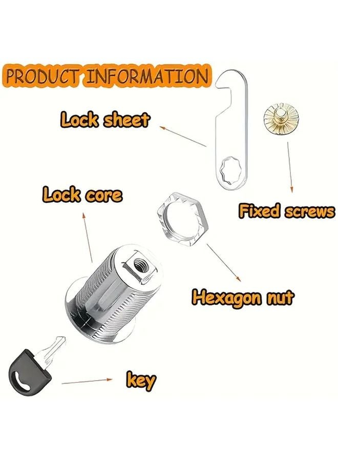10 قطعة من أقفال الكامة سبيكة الزنك 30 ملم أقفال خزانة الباب الثقيلة بمفتاح واحد - Image 3