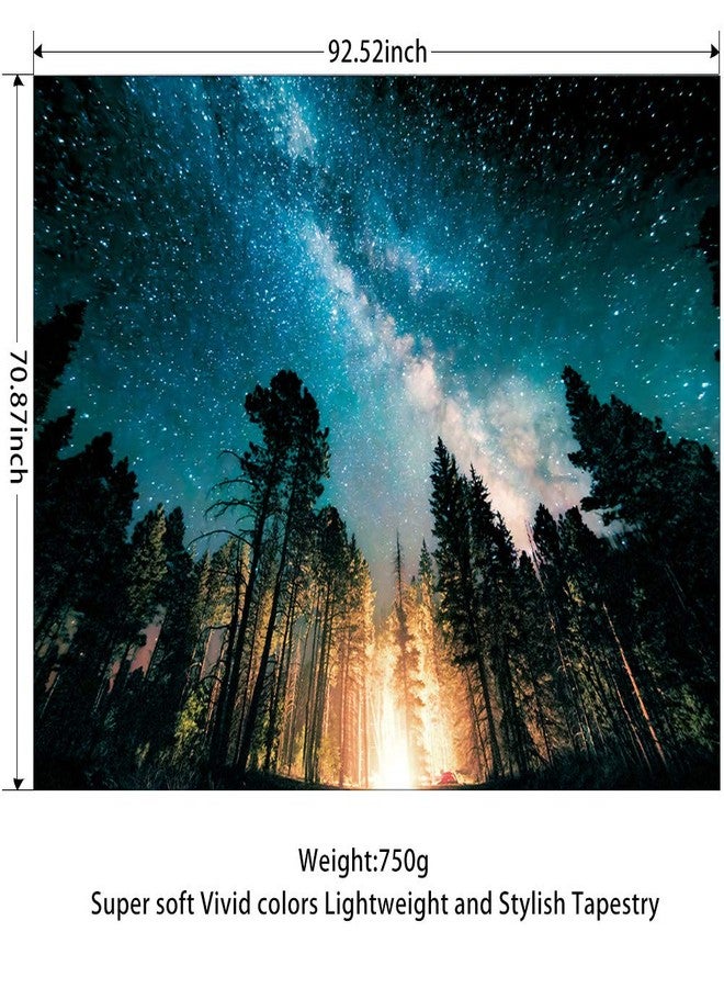 GUIFIER Galaxy Forest Starry Night Sky Wall Tapestry - 92.5"L x 70.9"W for Dorm, Living Room, Bedroom - Image 3