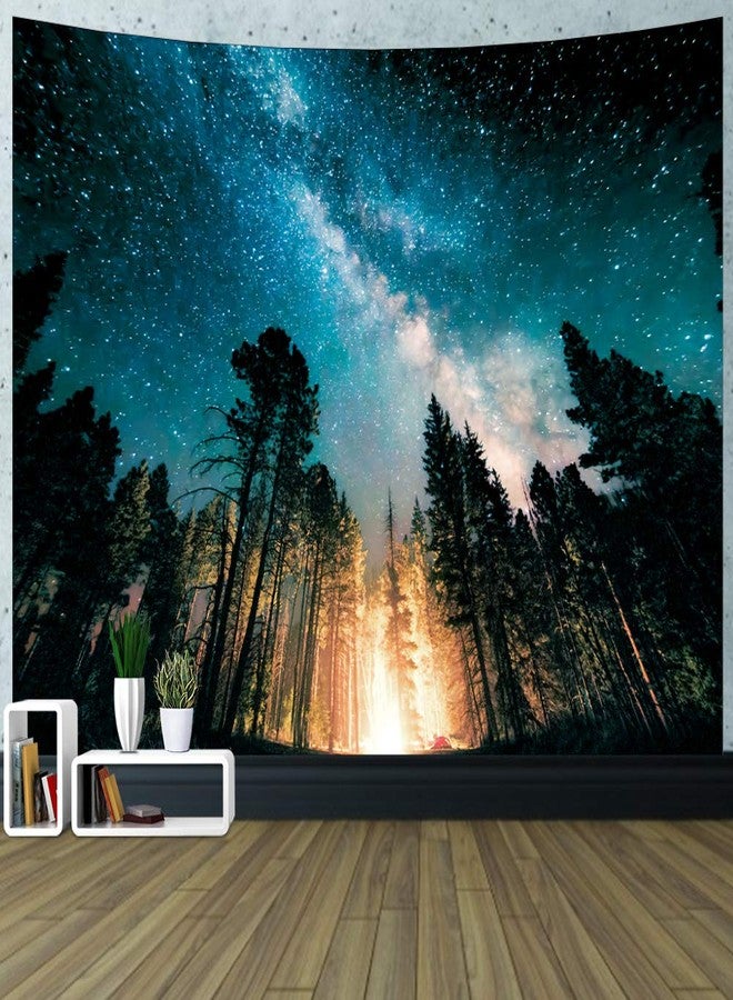 GUIFIER Galaxy Forest Starry Night Sky Wall Tapestry - 92.5"L x 70.9"W for Dorm, Living Room, Bedroom - Image 1