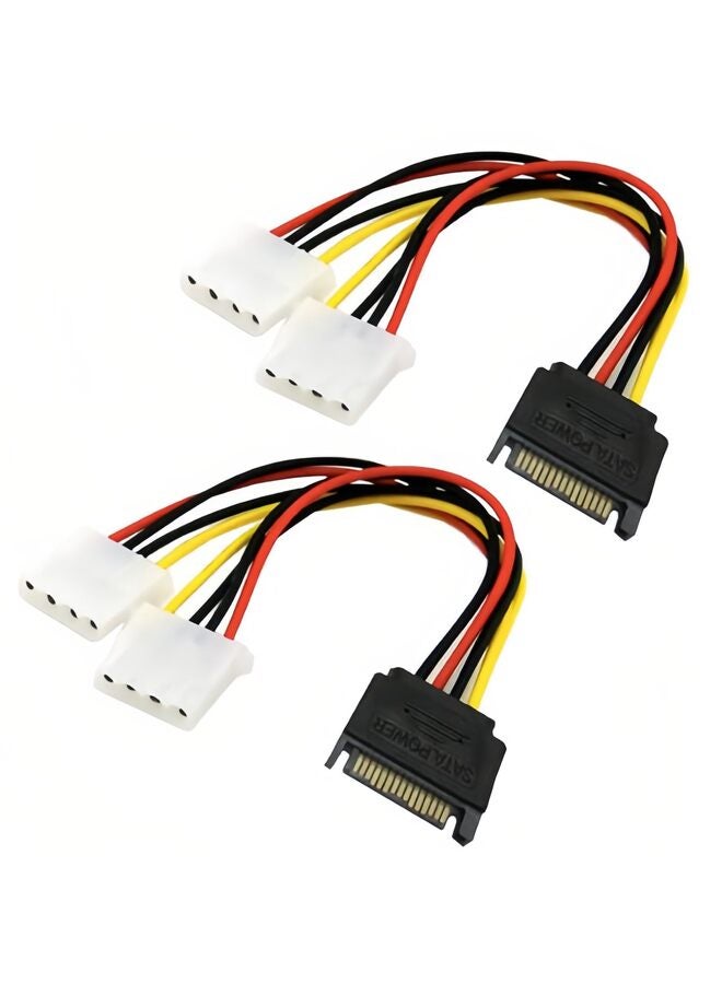 يُسلِّم 3 قطع كابل مقسم طاقة SATA 15 سنًا ذكر إلى 4 سنون أنثى Molex محول محرك الأقراص الصلبة HDD SSD (A) 5.85 بوصة - Image 1