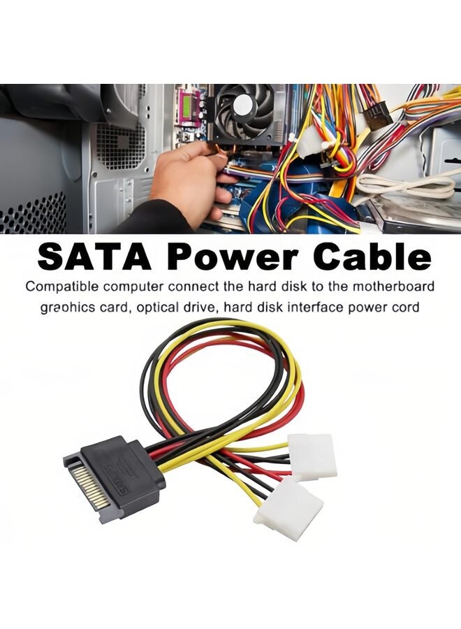 يُسلِّم 3 قطع كابل مقسم طاقة SATA 15 سنًا ذكر إلى 4 سنون أنثى Molex محول محرك الأقراص الصلبة HDD SSD (A) 5.85 بوصة - Image 3