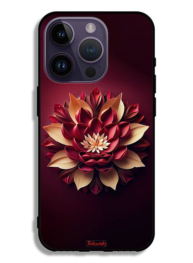 Tolwak Apple iPhone 14 Pro Protective Case Flower Abstract Design - Image 2