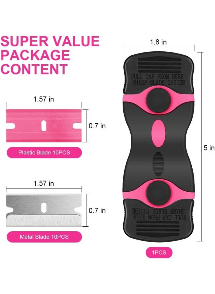 Multipurpose Scraper Tools, Double-edged Design Scraper Removal Tool with 20 Extra Blades, Suitable for Removing Paint, Stickers, Adhesives and Labels - Image 2