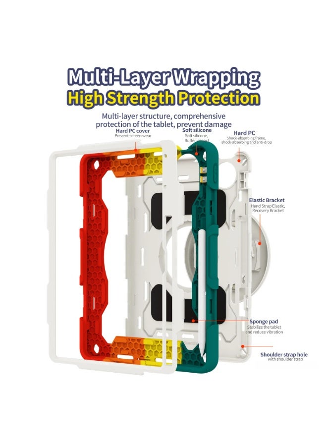 general Case for Huawei MatePad Pro 12.2 (2025) 12.2-inch, Heavy Duty Silicone+PC Shockproof Cover with Shoulder Strap, Elastic Multi-Angle Stand 360° Adjustable Hand Strap - Image 3