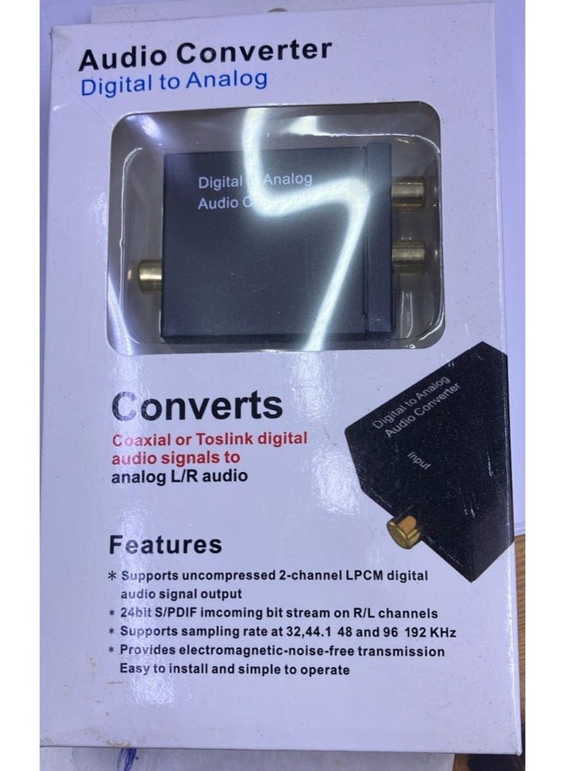 Digital to Analog Audio Converter – Toslink/Coaxial to RCA L/R Adapter – Supports 192kHz, 24-bit SPDIF – Noise-Free Transmission for HDTV, PS4, DVD, Amplifiers, and More  - Image 2