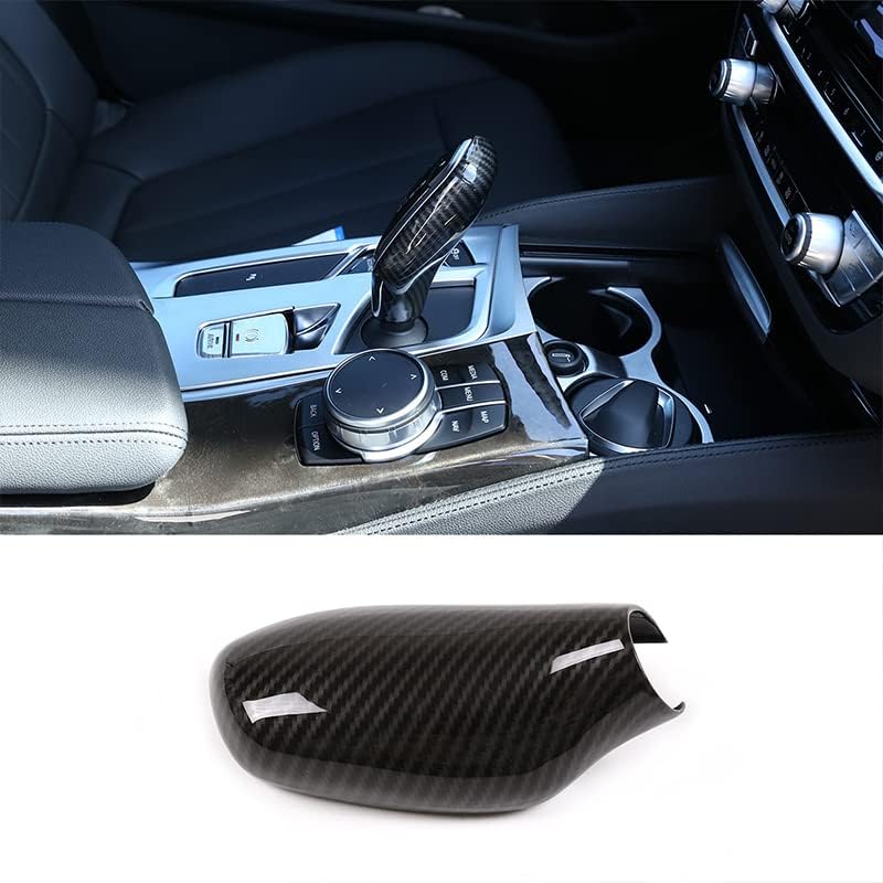 TINKI ABS Chrome for BMW 5 6 7 Series G11 G12 G30 Car Gear Shift Knob Decor Cover Trim Compatible for BMW X3 X4 G01 G02 2016 2017 2018 2019 2020 2021 Interior Accessories for LHD (Carbon Fiber Look) - Image 4