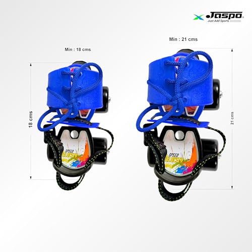 jaspo Challenger Roller Skates Indoor/Outdoor Wheel for Kids (Ages 3-7), Adjustable Fit (Foot Length 18-21 cm), Premium 45mm 85A PVC Wheels, Perfect Beginner Quad Skates, Multicolour - Image 2