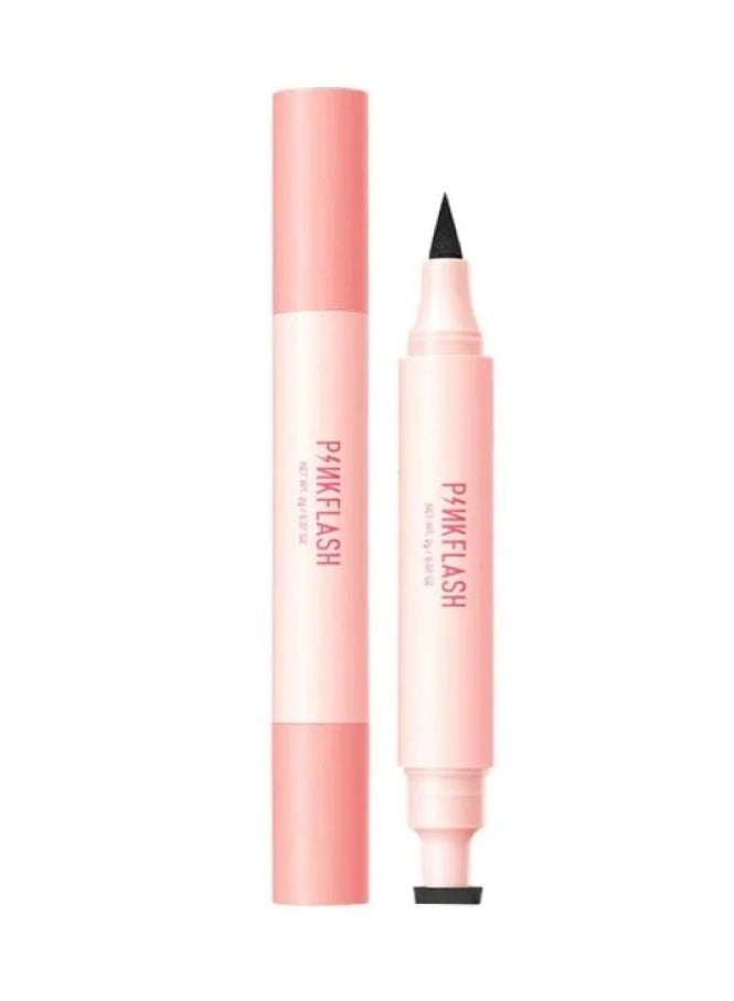 Pink Flash آيلاينر سائل مقاوم للماء 2 في 1 باللون الاسود  - Image 1