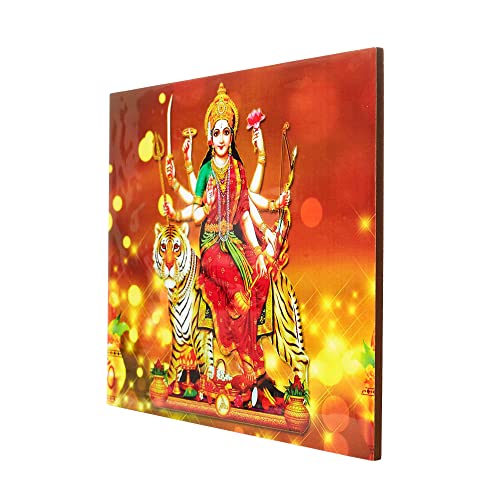 RANGBHAR Sherawali Mata Photo Frame for Wall and Pooja Room, Worship Idol , No Glass, 11 inch x 9 inch ,multicolor - Image 1