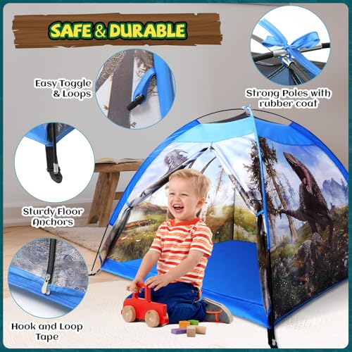 KAIVEE Dinosaur Kids Play Tent 48  48  43 inch Realistic Toddler Kids Tent as Dinosaur Toys Perfect for Boys Girls Ages 3 4 5 Indoor Outdoor Adventures as Gift Playhouse for Holidays Present - Image 5