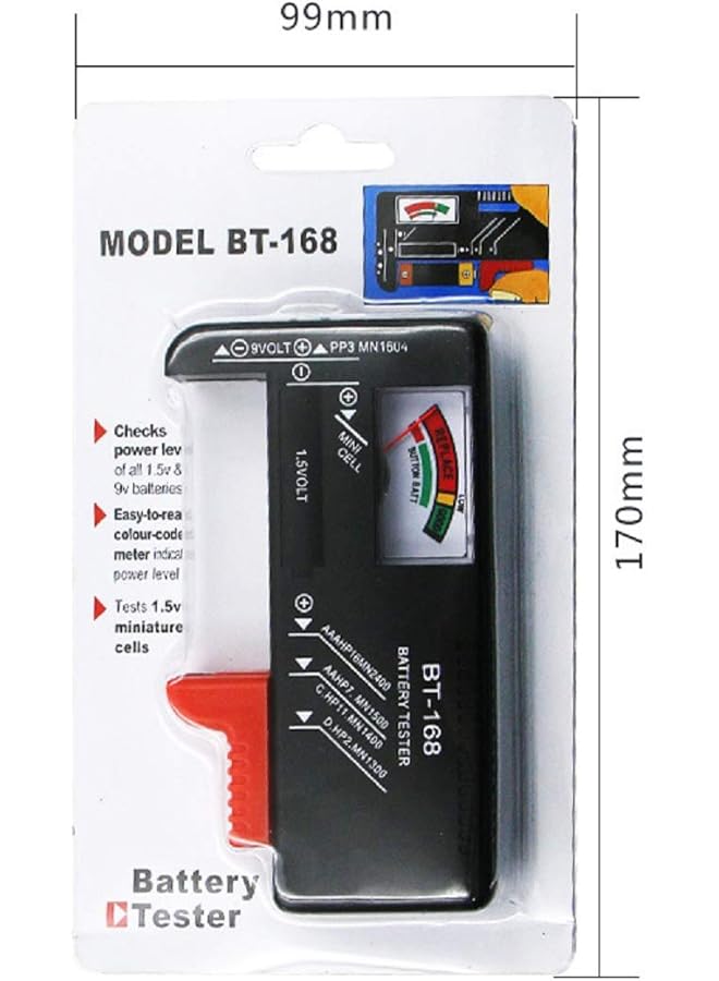 إيروريكس جهاز اختبار بطارية بشاشة رقمية من نوع المؤشر BT 168، جهاز اختبار بطارية متعدد الوظائف، بطاقة اختبار - Image 4