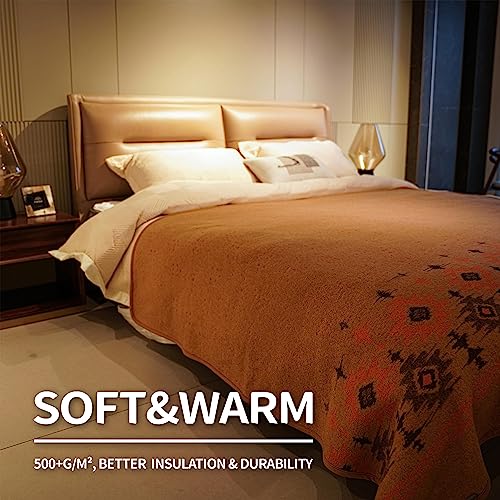 ACUSHLA Merino Wool Blanket Warm Thick Washable Large Bed Couch Camping Outdoor Throw Blanket All Seasons 79X63 Myers Khaki - Image 3