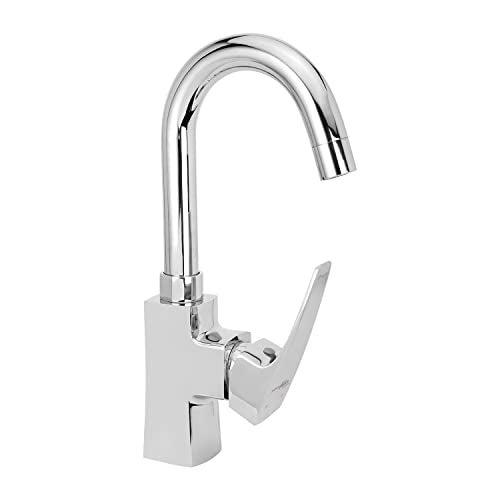 Hindware Italian Collection F520028CP Avior Hot and Cold Sink Mixer with Swivel (Deck Mounted), Brass with Chrome Finish - Image 2