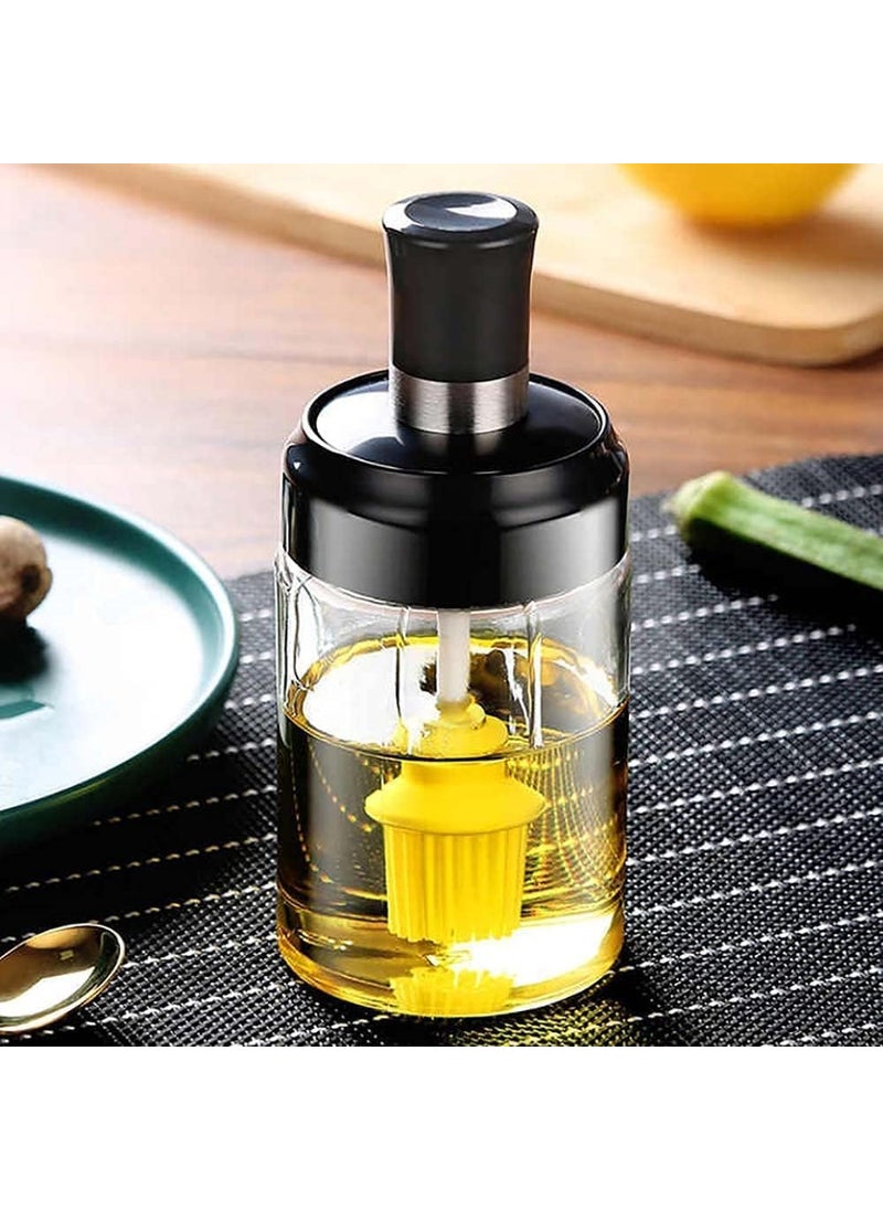 VDHJA VDHJA Borosilicate Food Storage Jar for Kitchen Pickle Storage Oil Jar with Brush Seasoning Box Jar Condiment Jar with Brush for Ghee Butter Oil Pack of 1  - Image 1