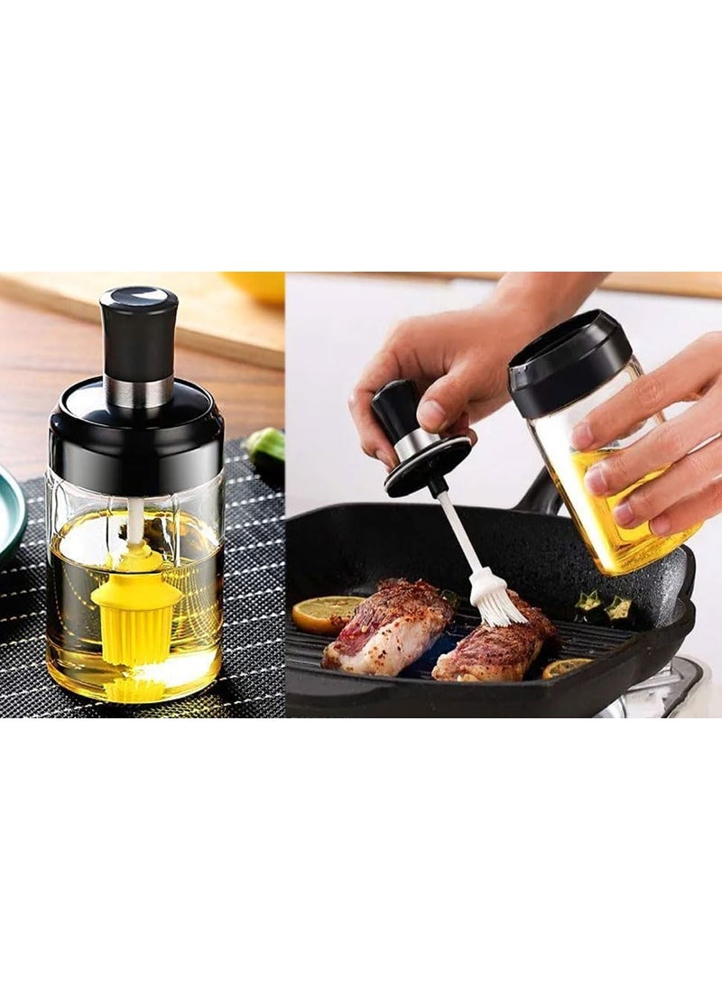 VDHJA VDHJA Borosilicate Food Storage Jar for Kitchen Pickle Storage Oil Jar with Brush Seasoning Box Jar Condiment Jar with Brush for Ghee Butter Oil Pack of 1  - Image 5