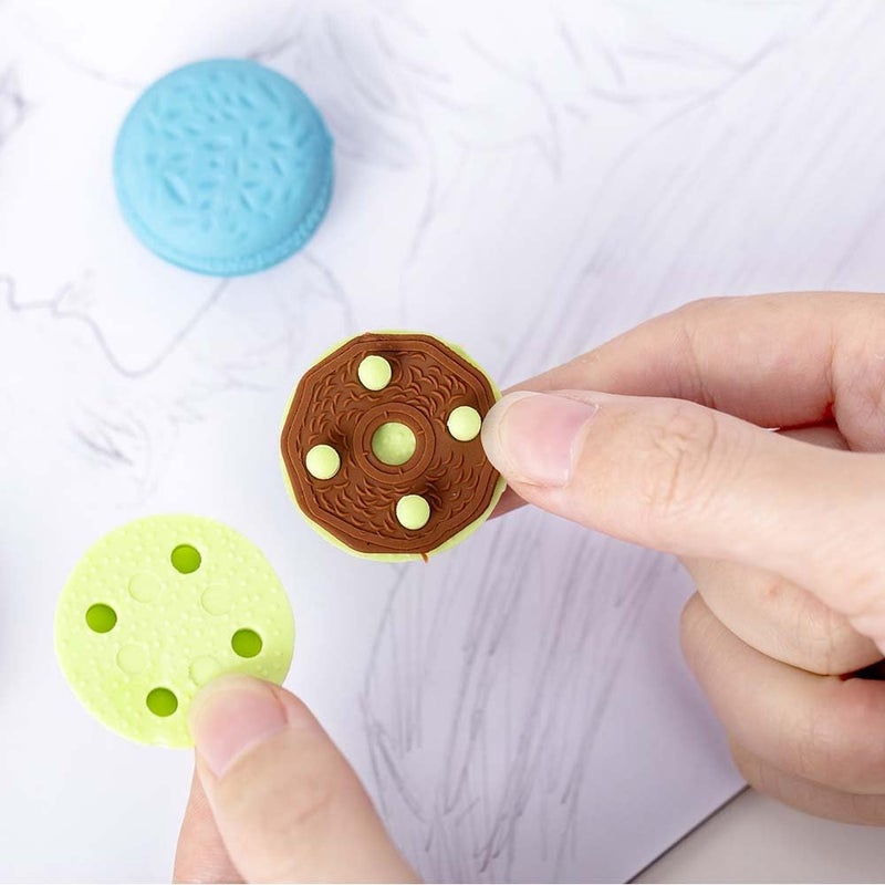 Luckam Macaron Patisserie Erasers, 50 Pcs Fun Mini Erasers for Kids, Girls School Supplies, Classroom Prizes, Random Colors - Image 4