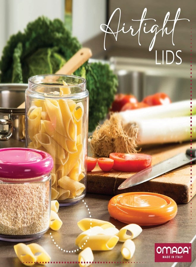 أومادا علبة تخزين محكمة الإغلاق من الأكريليك من أومادا: علبة للسكر والدقيق والمعكرونة - برطمان تخزين للأطعمة ومستلزمات النظافة الشخصية واللوازم المكتبية - أسطوانات تخزين آمنة للغسل في غسالة الأطباق - 16 أونصة - غطاء أخضر ليموني - Image 3