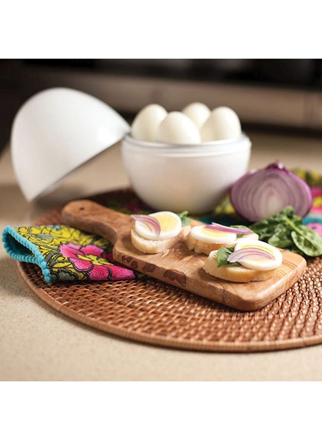 NIBEMINENT Ball Shaped Microwave Egg Boiler White/Silver 13.5x14x15.5cm - Image 3