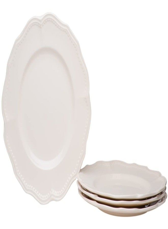 Red Vanilla Classic White Dinner Plates 11.25", Set of 4